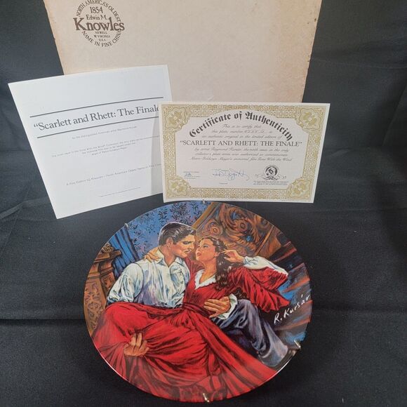 Vintage Collector Plate Knowles Scarlett And Rhett Finale Gone With The Wind - Picture 3 of 11